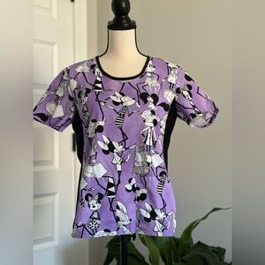 Minnie Mouse themed scrub top by Disney